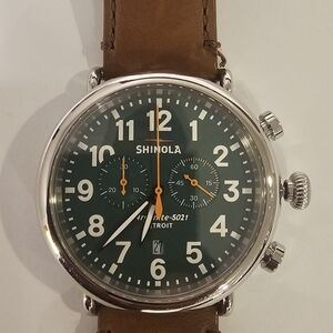 Shinola Green Dial Chronograph Watch